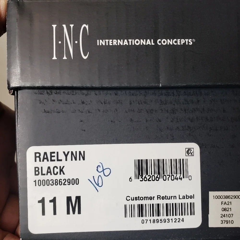 INC International Concepts Raelyn Black Pull On Ankle Rain Boots Sz 11M